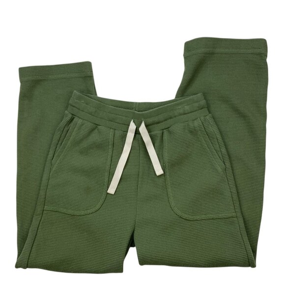 Madewell MWL Textured Waffle Straight Sweatpants XS Faded Palm Green High Rise - Picture 3 of 12